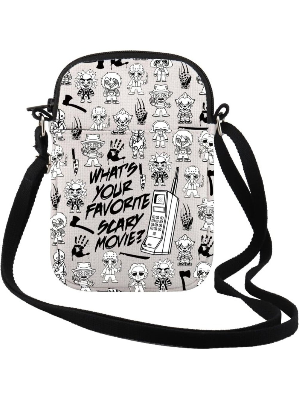 🎃Horror Movie Gift What's Your Favorite Scary Movie Cr Crossbody Bag Horror